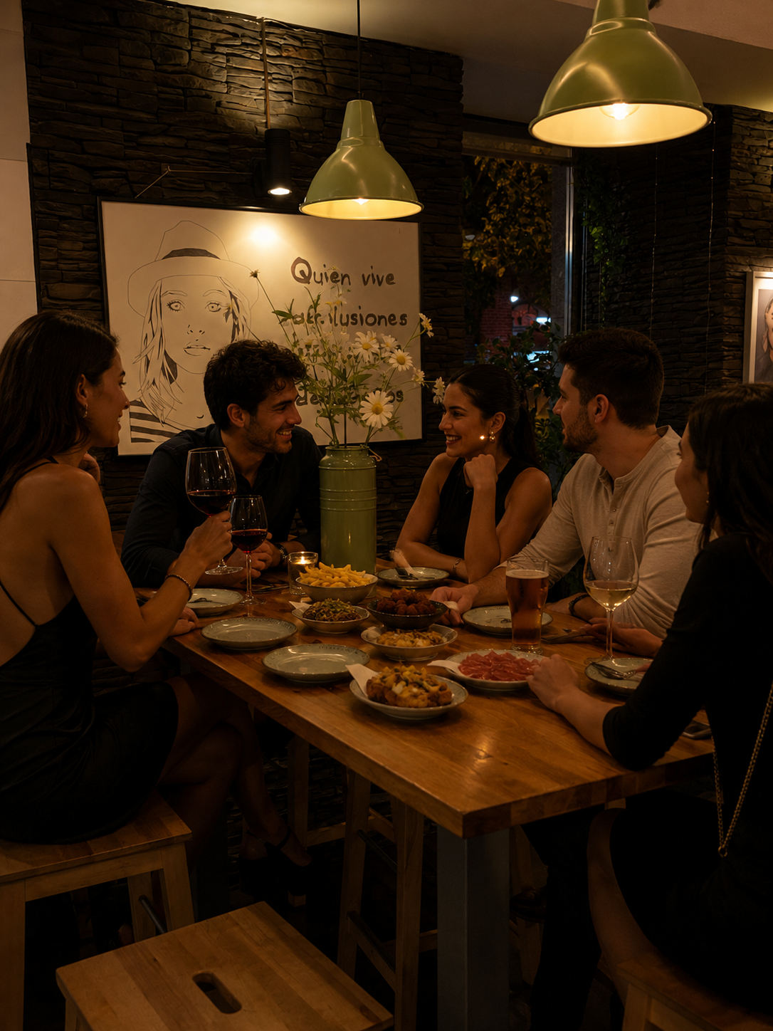 Desengaño 13 de noche, restaurante cerca de los teatros de Gran Vía Madrid