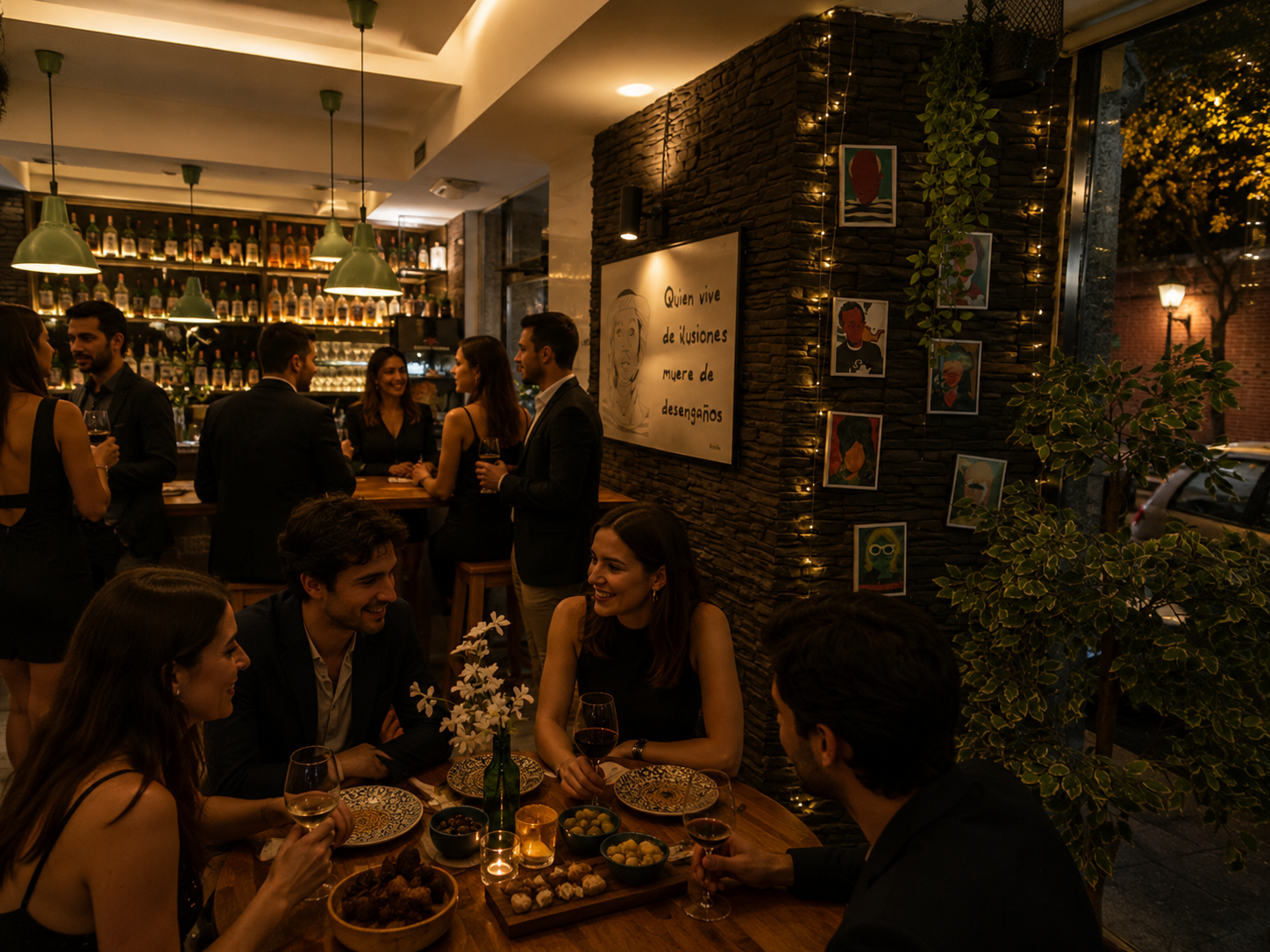 Cena después de un desfile en el centro de Madrid, cocina hasta medianoche