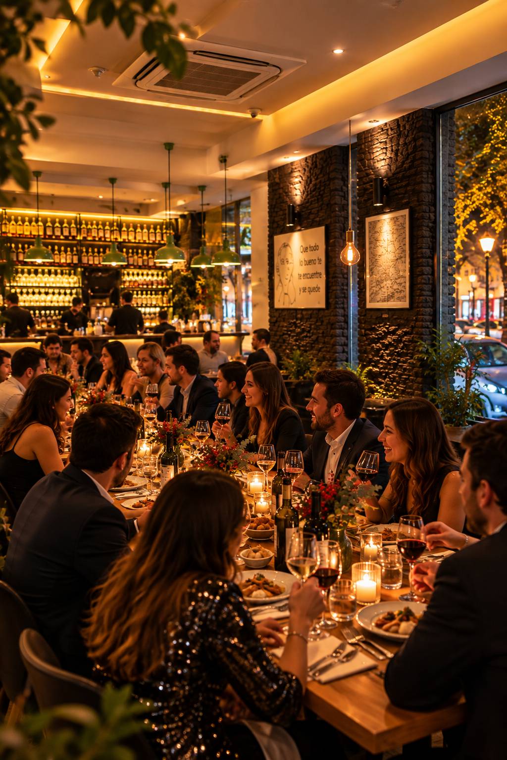Cena de empresa de Navidad en Madrid centro, junto a Gran Vía